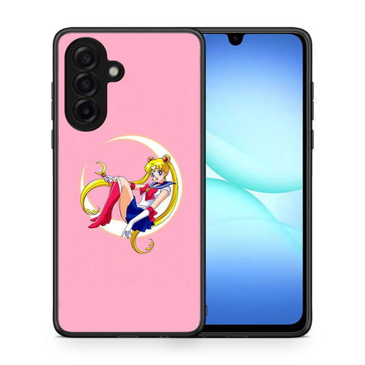 Θήκη Samsung Galaxy A17 4G Moon Girl από τη Smartfits με σχέδιο στο πίσω μέρος και μαύρο περίβλημα | Samsung Galaxy A17 4G Moon Girl case with colorful back and black bezels
