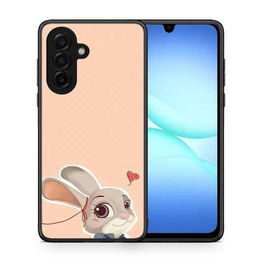 Θήκη Samsung Galaxy A17 4G Nick Wilde And Judy Hopps Love 2 από τη Smartfits με σχέδιο στο πίσω μέρος και μαύρο περίβλημα | Samsung Galaxy A17 4G Nick Wilde And Judy Hopps Love 2 case with colorful back and black bezels