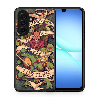 Θήκη Samsung Galaxy A17 4G Ninja Turtles από τη Smartfits με σχέδιο στο πίσω μέρος και μαύρο περίβλημα | Samsung Galaxy A17 4G Ninja Turtles case with colorful back and black bezels