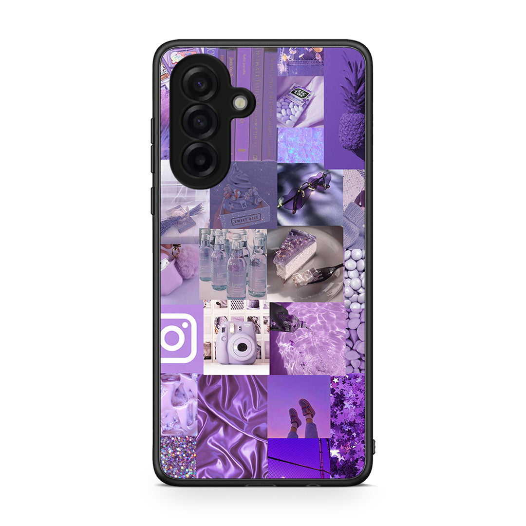 Samsung Galaxy A17 4G Purple Aesthetic Collage θήκη από τη Smartfits με σχέδιο στο πίσω μέρος και μαύρο περίβλημα | Smartphone case with colorful back and black bezels by Smartfits