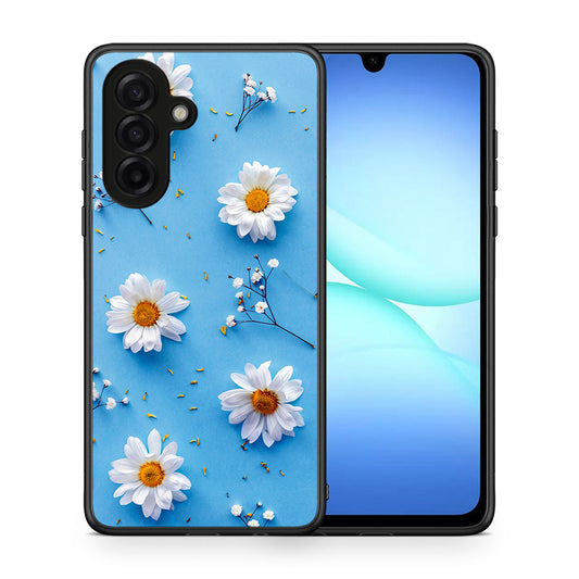 Θήκη Samsung Galaxy A17 4G Real Daisies από τη Smartfits με σχέδιο στο πίσω μέρος και μαύρο περίβλημα | Samsung Galaxy A17 4G Real Daisies case with colorful back and black bezels