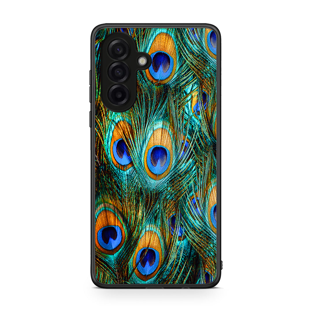 Samsung Galaxy A17 4G Real Peacock Feathers θήκη από τη Smartfits με σχέδιο στο πίσω μέρος και μαύρο περίβλημα | Smartphone case with colorful back and black bezels by Smartfits