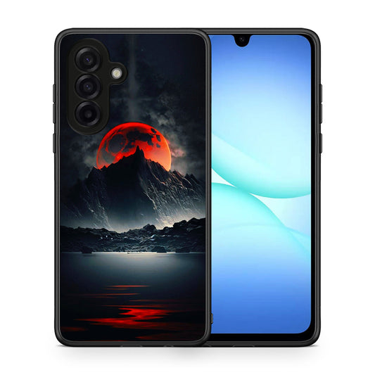 Θήκη Samsung Galaxy A17 4G Red Full Moon από τη Smartfits με σχέδιο στο πίσω μέρος και μαύρο περίβλημα | Samsung Galaxy A17 4G Red Full Moon case with colorful back and black bezels