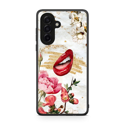 Samsung Galaxy A17 4G Red Lips θήκη από τη Smartfits με σχέδιο στο πίσω μέρος και μαύρο περίβλημα | Smartphone case with colorful back and black bezels by Smartfits