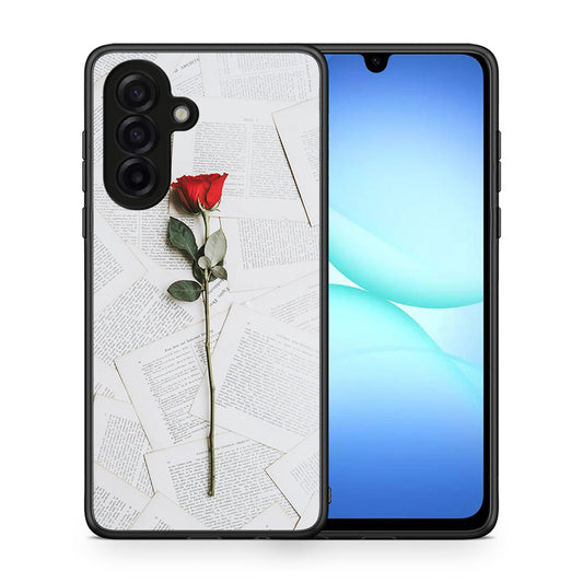 Θήκη Samsung Galaxy A17 4G Red Rose από τη Smartfits με σχέδιο στο πίσω μέρος και μαύρο περίβλημα | Samsung Galaxy A17 4G Red Rose case with colorful back and black bezels