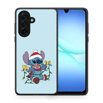 Θήκη Samsung Galaxy A17 4G Santa Stich από τη Smartfits με σχέδιο στο πίσω μέρος και μαύρο περίβλημα | Samsung Galaxy A17 4G Santa Stich case with colorful back and black bezels