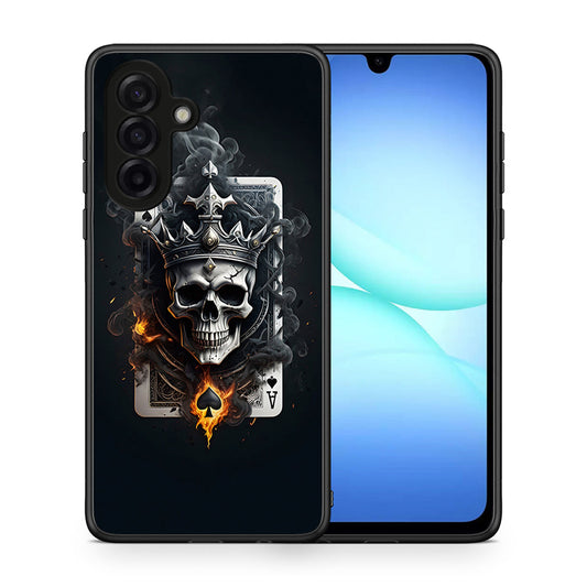 Θήκη Samsung Galaxy A17 4G Skull King Ace από τη Smartfits με σχέδιο στο πίσω μέρος και μαύρο περίβλημα | Samsung Galaxy A17 4G Skull King Ace case with colorful back and black bezels
