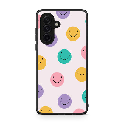 Samsung Galaxy A17 4G Smiley Faces θήκη από τη Smartfits με σχέδιο στο πίσω μέρος και μαύρο περίβλημα | Smartphone case with colorful back and black bezels by Smartfits