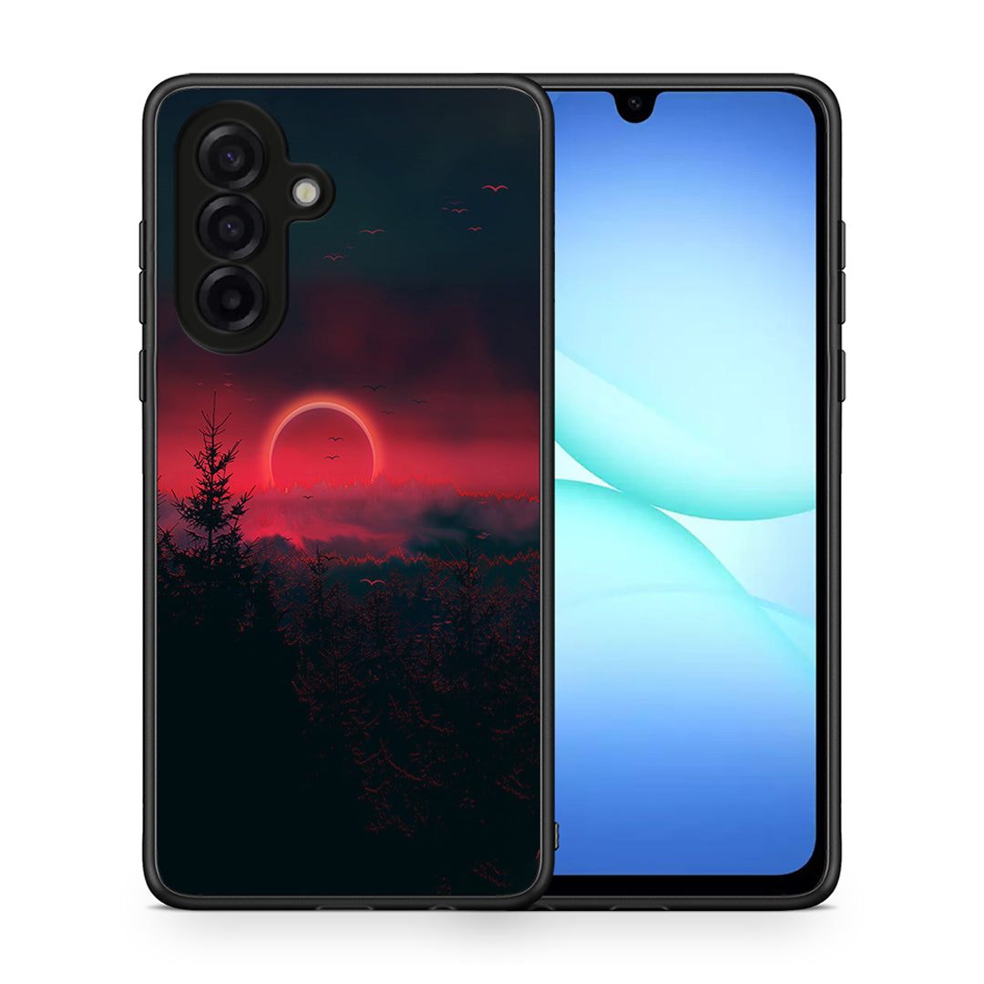 Θήκη Samsung Galaxy A17 4G Sunset Tropic από τη Smartfits με σχέδιο στο πίσω μέρος και μαύρο περίβλημα | Samsung Galaxy A17 4G Sunset Tropic case with colorful back and black bezels