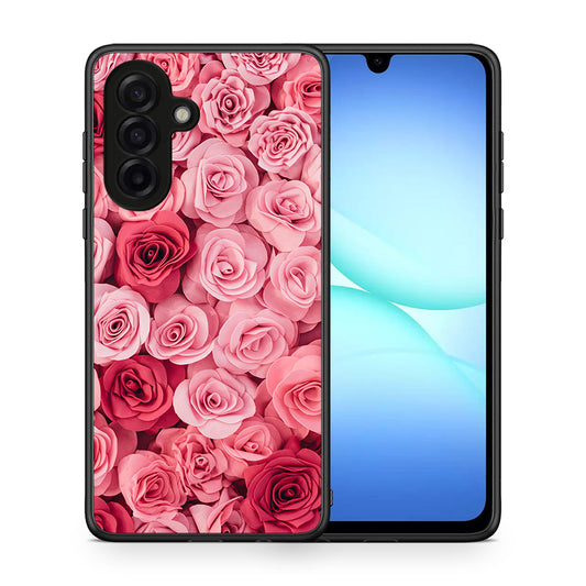 Θήκη Samsung Galaxy A17 4G RoseGarden Valentine από τη Smartfits με σχέδιο στο πίσω μέρος και μαύρο περίβλημα | Samsung Galaxy A17 4G RoseGarden Valentine case with colorful back and black bezels