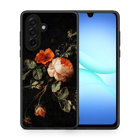 Θήκη Samsung Galaxy A17 4G Vintage Roses από τη Smartfits με σχέδιο στο πίσω μέρος και μαύρο περίβλημα | Samsung Galaxy A17 4G Vintage Roses case with colorful back and black bezels
