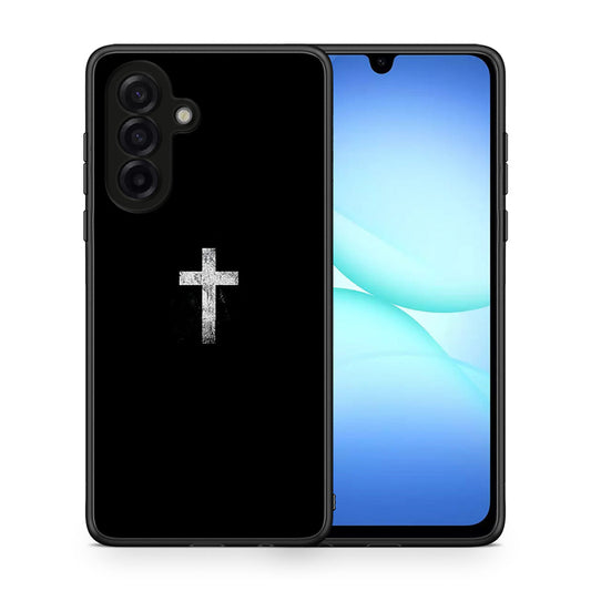 Θήκη Samsung Galaxy A17 4G White Cross από τη Smartfits με σχέδιο στο πίσω μέρος και μαύρο περίβλημα | Samsung Galaxy A17 4G White Cross case with colorful back and black bezels