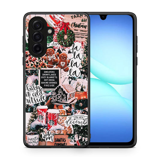 Θήκη Samsung Galaxy A17 4G Xmas Habbits από τη Smartfits με σχέδιο στο πίσω μέρος και μαύρο περίβλημα | Samsung Galaxy A17 4G Xmas Habbits case with colorful back and black bezels