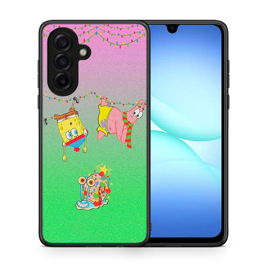 Θήκη Samsung Galaxy A17 4G Xmas Lights από τη Smartfits με σχέδιο στο πίσω μέρος και μαύρο περίβλημα | Samsung Galaxy A17 4G Xmas Lights case with colorful back and black bezels