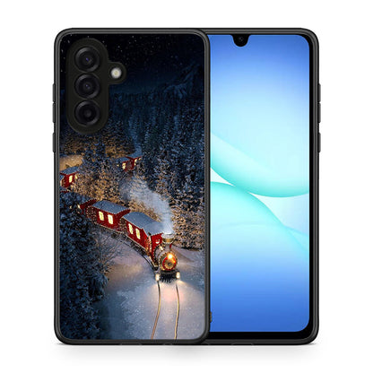 Θήκη Samsung Galaxy A17 4G Xmas Train από τη Smartfits με σχέδιο στο πίσω μέρος και μαύρο περίβλημα | Samsung Galaxy A17 4G Xmas Train case with colorful back and black bezels