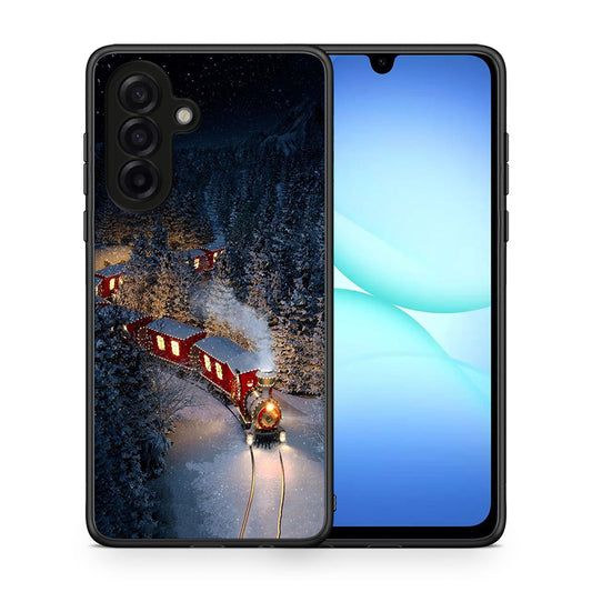 Θήκη Samsung Galaxy A17 4G Xmas Train από τη Smartfits με σχέδιο στο πίσω μέρος και μαύρο περίβλημα | Samsung Galaxy A17 4G Xmas Train case with colorful back and black bezels
