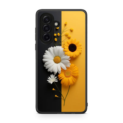 Samsung Galaxy A17 4G Yellow Daisies θήκη από τη Smartfits με σχέδιο στο πίσω μέρος και μαύρο περίβλημα | Smartphone case with colorful back and black bezels by Smartfits