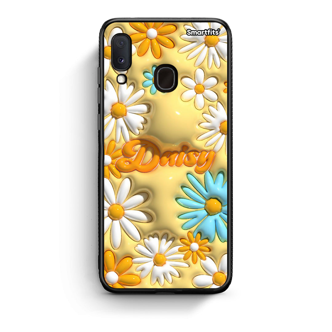 Samsung A20e Bubble Daisies θήκη από τη Smartfits με σχέδιο στο πίσω μέρος και μαύρο περίβλημα | Smartphone case with colorful back and black bezels by Smartfits