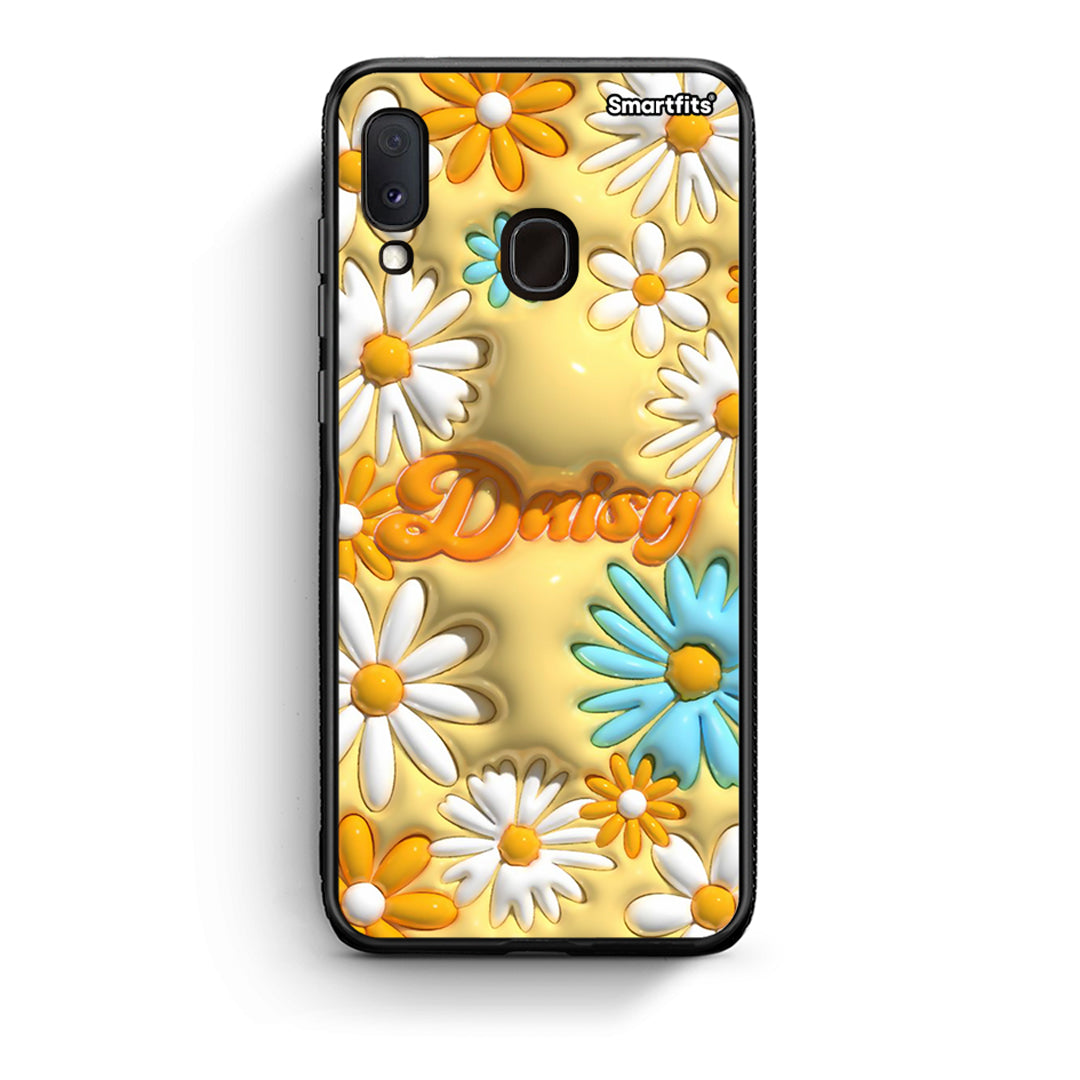 Samsung Galaxy A30 Bubble Daisies θήκη από τη Smartfits με σχέδιο στο πίσω μέρος και μαύρο περίβλημα | Smartphone case with colorful back and black bezels by Smartfits