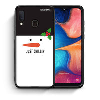 Thumbnail for Θήκη Samsung Galaxy A30 Christmas Chillin από τη Smartfits με σχέδιο στο πίσω μέρος και μαύρο περίβλημα | Samsung Galaxy A30 Christmas Chillin case with colorful back and black bezels