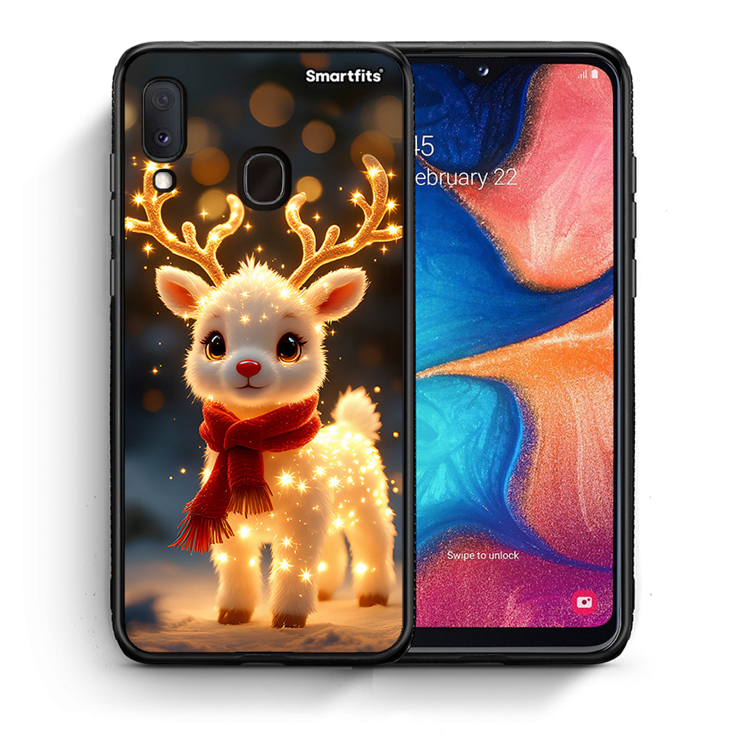 Θήκη Samsung A20e Christmas Cutie από τη Smartfits με σχέδιο στο πίσω μέρος και μαύρο περίβλημα | Samsung A20e Christmas Cutie case with colorful back and black bezels