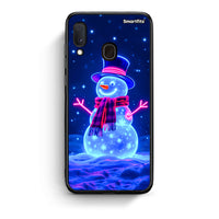 Thumbnail for Samsung Galaxy A30 Christmas Neon Snowman θήκη από τη Smartfits με σχέδιο στο πίσω μέρος και μαύρο περίβλημα | Smartphone case with colorful back and black bezels by Smartfits