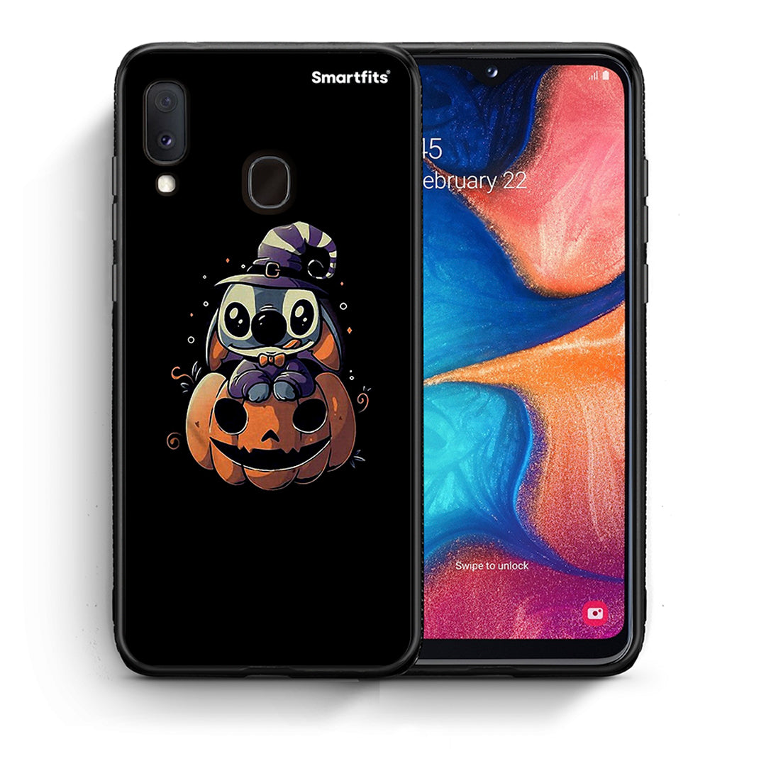 Θήκη Samsung Galaxy M20 Halloween Stitch από τη Smartfits με σχέδιο στο πίσω μέρος και μαύρο περίβλημα | Samsung Galaxy M20 Halloween Stitch case with colorful back and black bezels