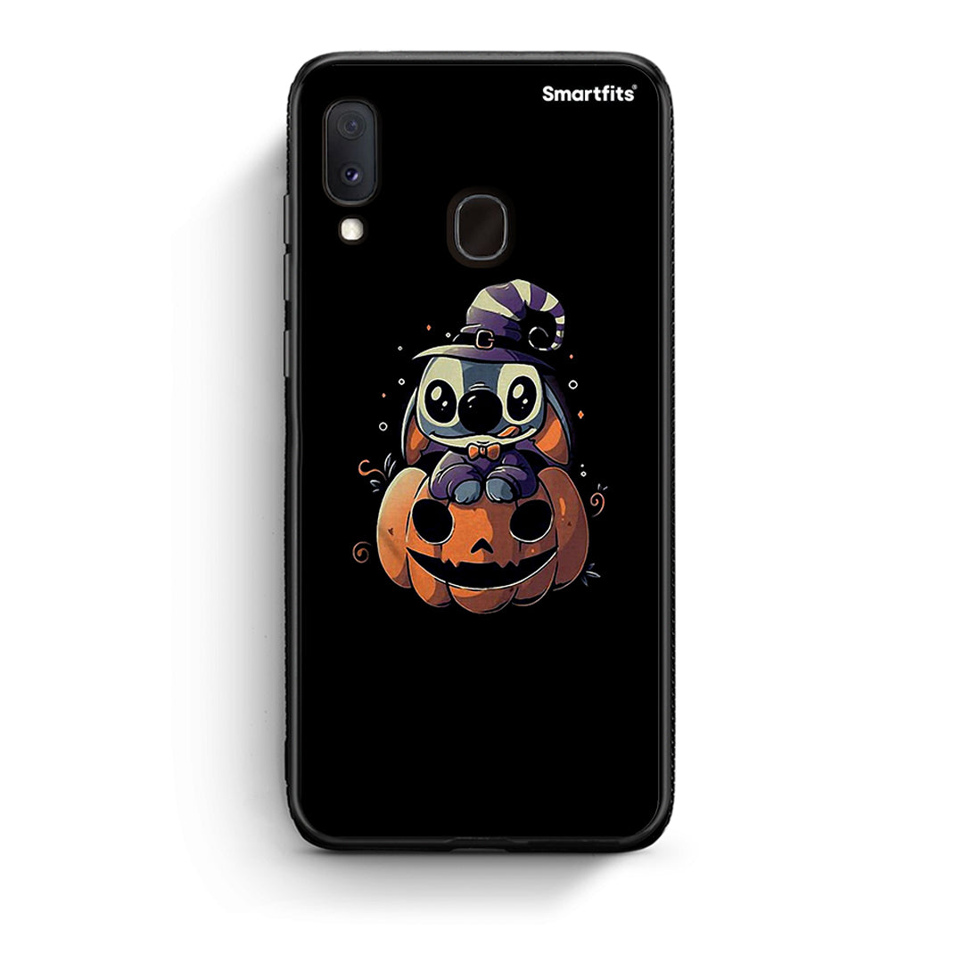 Samsung A20e Halloween Stitch θήκη από τη Smartfits με σχέδιο στο πίσω μέρος και μαύρο περίβλημα | Smartphone case with colorful back and black bezels by Smartfits
