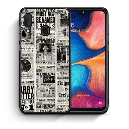 Θήκη Samsung A20e Harry Paper από τη Smartfits με σχέδιο στο πίσω μέρος και μαύρο περίβλημα | Samsung A20e Harry Paper case with colorful back and black bezels