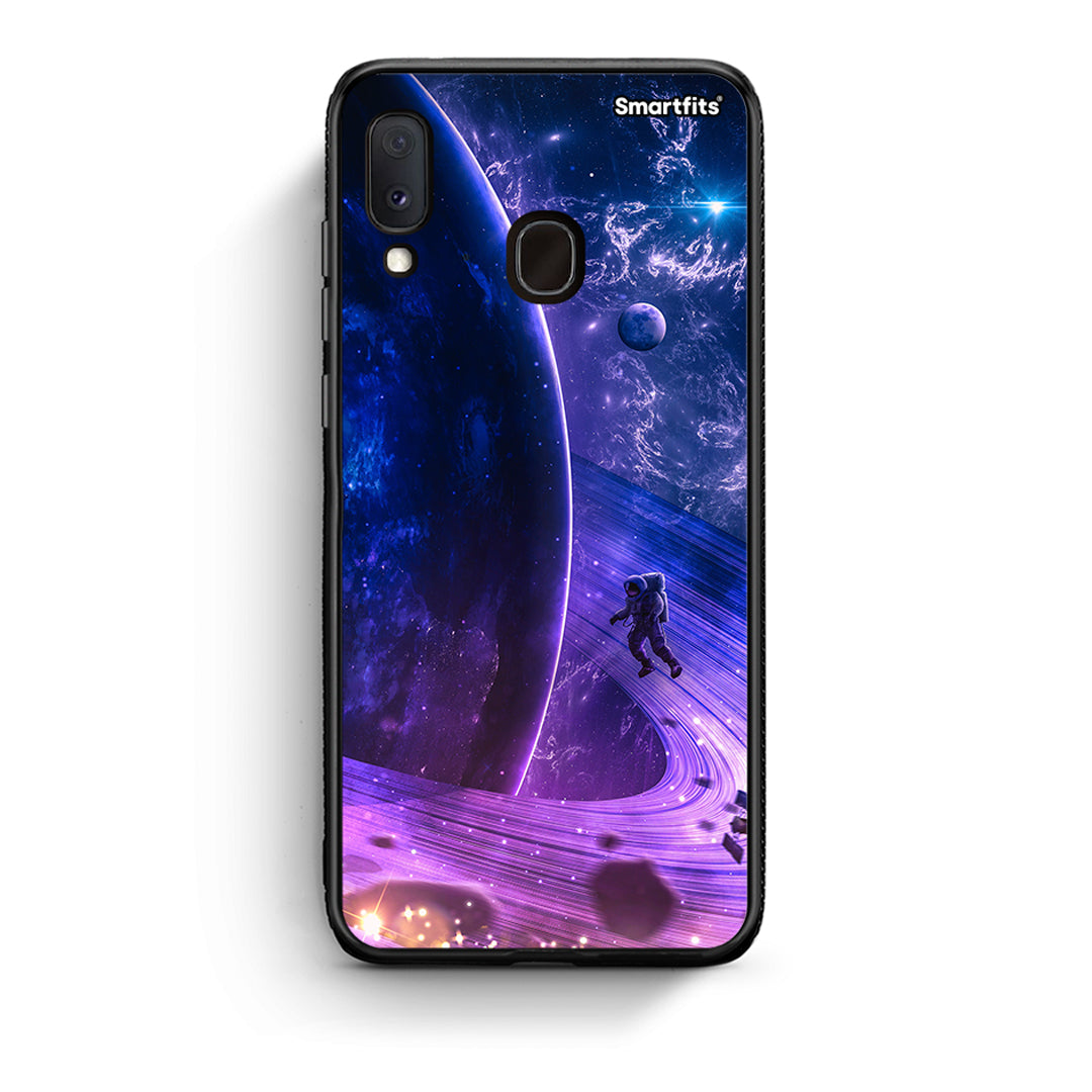 Samsung Galaxy M20 Lost Astronaut θήκη από τη Smartfits με σχέδιο στο πίσω μέρος και μαύρο περίβλημα | Smartphone case with colorful back and black bezels by Smartfits