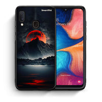 Thumbnail for Θήκη Samsung Galaxy M20 Red Full Moon από τη Smartfits με σχέδιο στο πίσω μέρος και μαύρο περίβλημα | Samsung Galaxy M20 Red Full Moon case with colorful back and black bezels