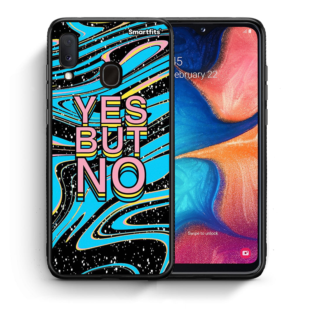 Θήκη Samsung Galaxy A30 Yes But No από τη Smartfits με σχέδιο στο πίσω μέρος και μαύρο περίβλημα | Samsung Galaxy A30 Yes But No case with colorful back and black bezels