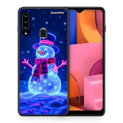 Christmas Neon Snowman - Samsung Galaxy A20s θήκη