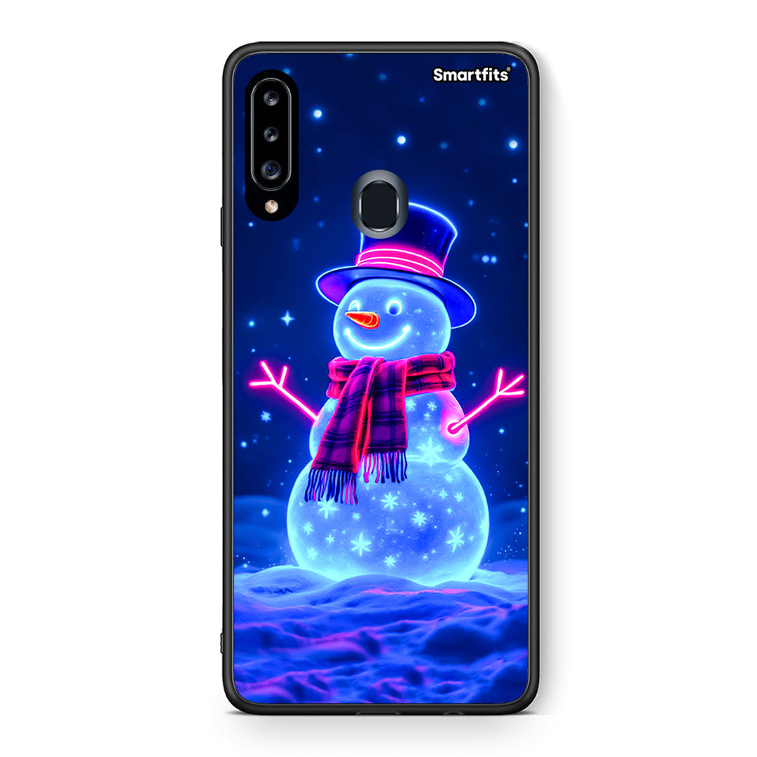 Christmas Neon Snowman - Samsung Galaxy A20s θήκη