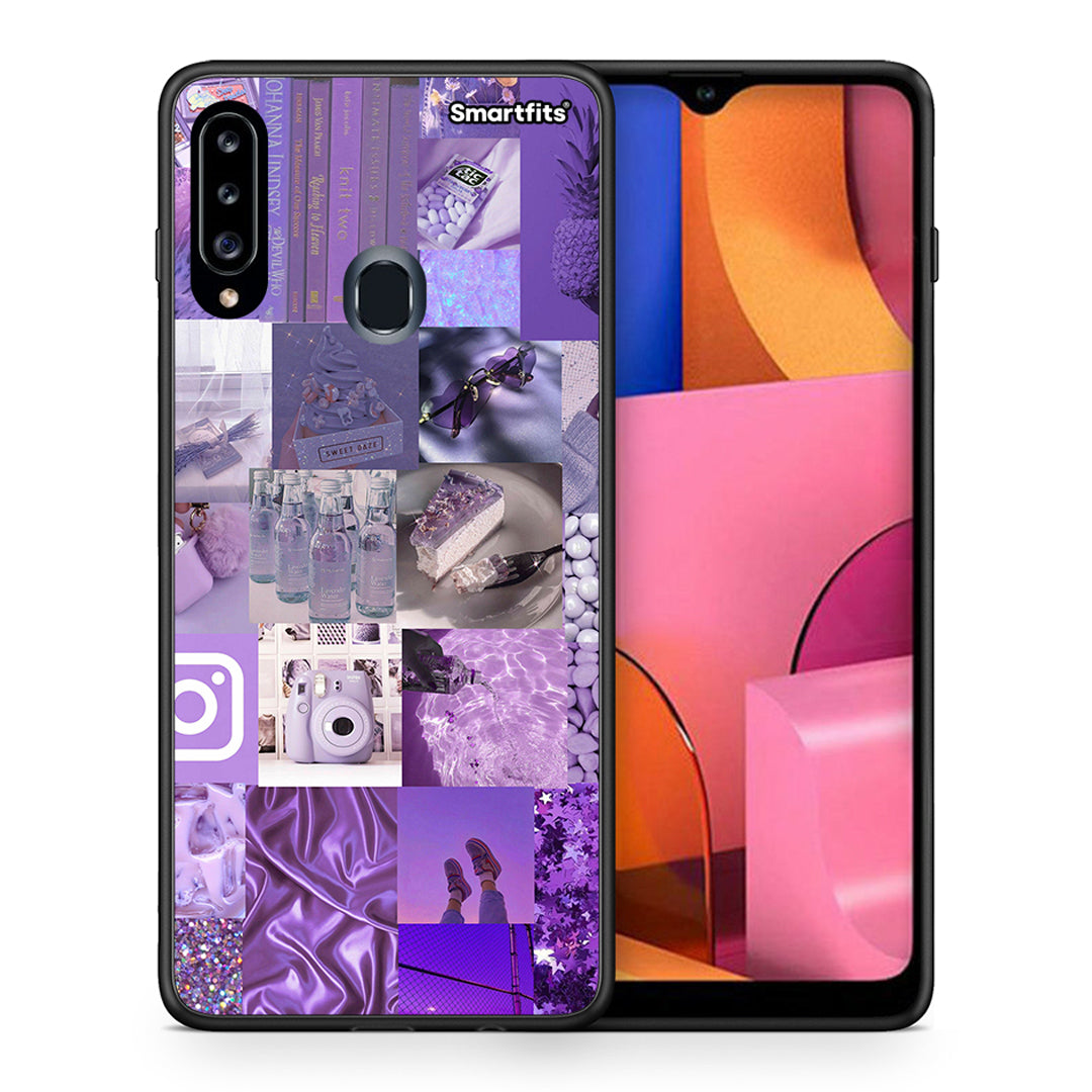 Purple Aesthetic Collage - Samsung Galaxy A20s θήκη
