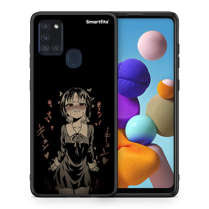 Θήκη Samsung A21s Anime Girl από τη Smartfits με σχέδιο στο πίσω μέρος και μαύρο περίβλημα | Samsung A21s Anime Girl case with colorful back and black bezels