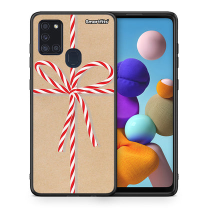 Θήκη Samsung A21s Christmas Gift από τη Smartfits με σχέδιο στο πίσω μέρος και μαύρο περίβλημα | Samsung A21s Christmas Gift case with colorful back and black bezels