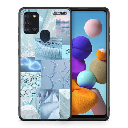Θήκη Samsung A21s Ciel Aesthetic Collage από τη Smartfits με σχέδιο στο πίσω μέρος και μαύρο περίβλημα | Samsung A21s Ciel Aesthetic Collage case with colorful back and black bezels