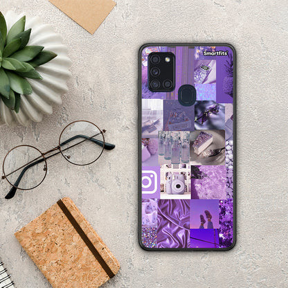 Purple Aesthetic Collage - Samsung Galaxy A21s θήκη