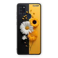 Thumbnail for Samsung A21s Yellow Daisies θήκη από τη Smartfits με σχέδιο στο πίσω μέρος και μαύρο περίβλημα | Smartphone case with colorful back and black bezels by Smartfits