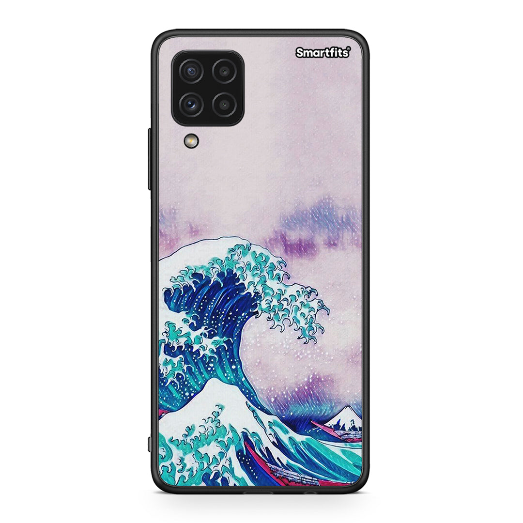 Samsung A22 4G Blue Waves θήκη από τη Smartfits με σχέδιο στο πίσω μέρος και μαύρο περίβλημα | Smartphone case with colorful back and black bezels by Smartfits