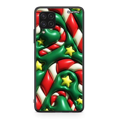 Samsung A22 4G Christmas Bubbles θήκη από τη Smartfits με σχέδιο στο πίσω μέρος και μαύρο περίβλημα | Smartphone case with colorful back and black bezels by Smartfits