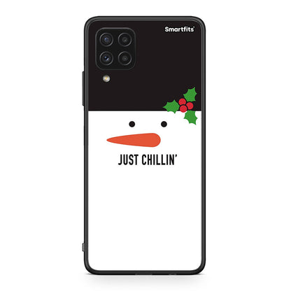 Samsung A22 4G Christmas Chillin θήκη από τη Smartfits με σχέδιο στο πίσω μέρος και μαύρο περίβλημα | Smartphone case with colorful back and black bezels by Smartfits