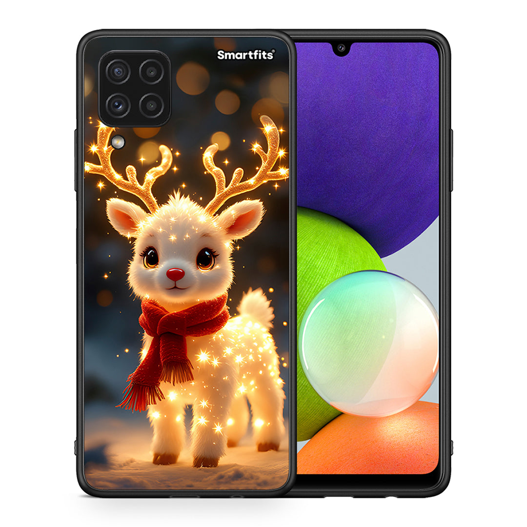 Θήκη Samsung A22 4G Christmas Cutie από τη Smartfits με σχέδιο στο πίσω μέρος και μαύρο περίβλημα | Samsung A22 4G Christmas Cutie case with colorful back and black bezels