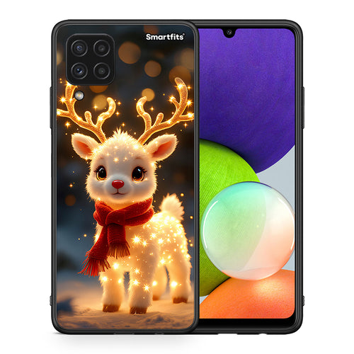 Θήκη Samsung A22 4G Christmas Cutie από τη Smartfits με σχέδιο στο πίσω μέρος και μαύρο περίβλημα | Samsung A22 4G Christmas Cutie case with colorful back and black bezels