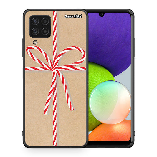 Θήκη Samsung A22 4G Christmas Gift από τη Smartfits με σχέδιο στο πίσω μέρος και μαύρο περίβλημα | Samsung A22 4G Christmas Gift case with colorful back and black bezels