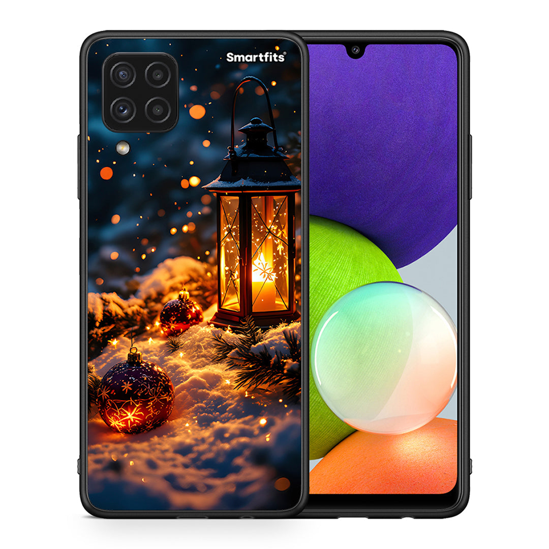 Θήκη Samsung A22 4G Christmas Ornaments από τη Smartfits με σχέδιο στο πίσω μέρος και μαύρο περίβλημα | Samsung A22 4G Christmas Ornaments case with colorful back and black bezels