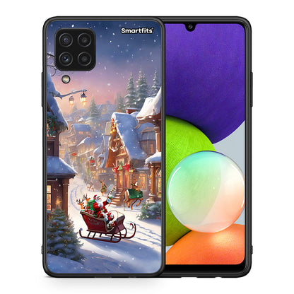Θήκη Samsung A22 4G Christmas Snow από τη Smartfits με σχέδιο στο πίσω μέρος και μαύρο περίβλημα | Samsung A22 4G Christmas Snow case with colorful back and black bezels