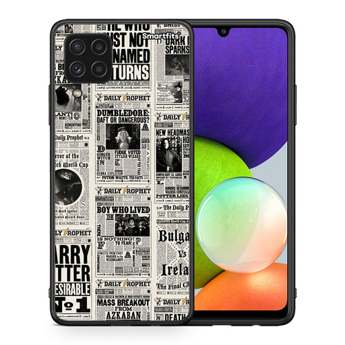 Θήκη Samsung A22 4G Harry Paper από τη Smartfits με σχέδιο στο πίσω μέρος και μαύρο περίβλημα | Samsung A22 4G Harry Paper case with colorful back and black bezels