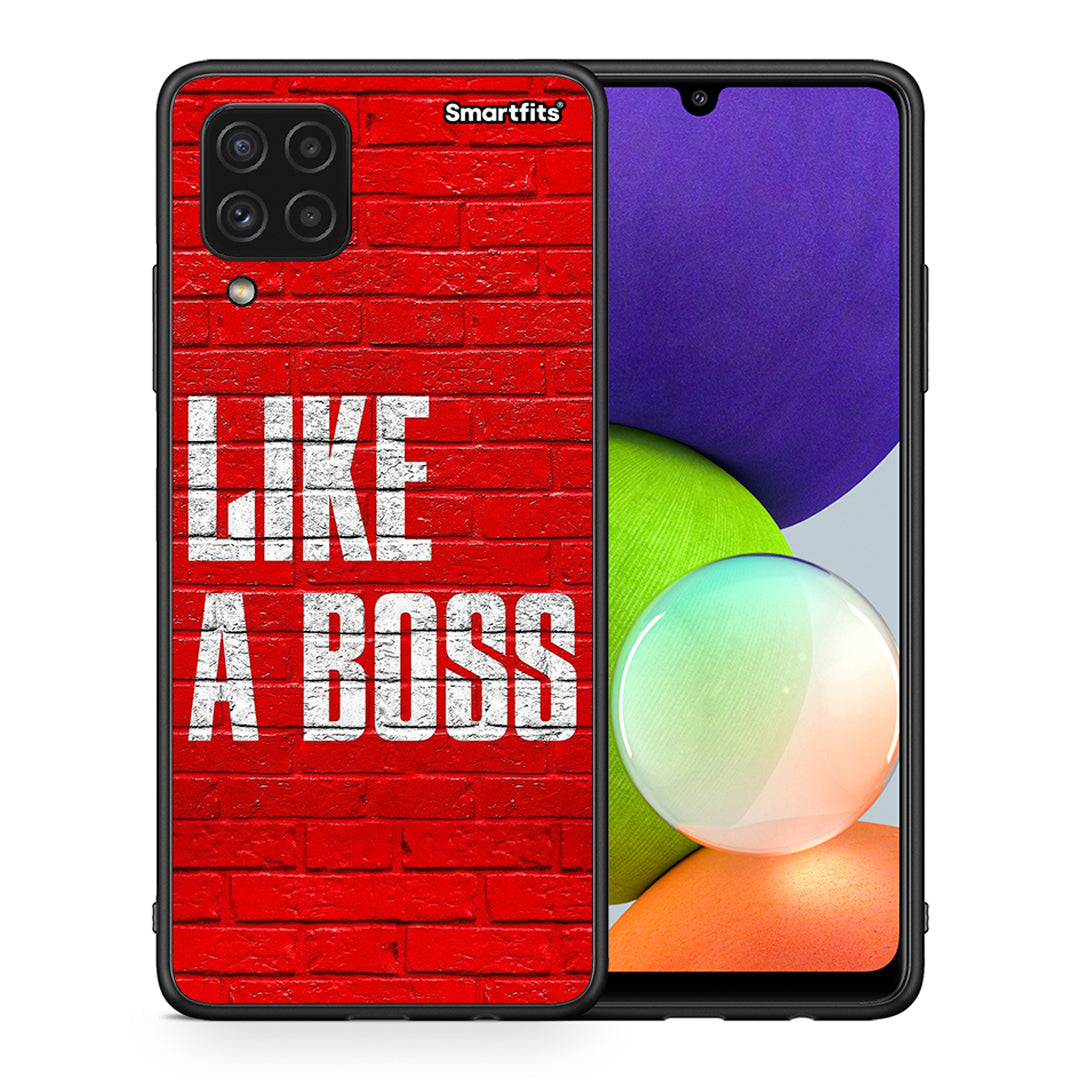 Θήκη Samsung A22 4G Like A Boss από τη Smartfits με σχέδιο στο πίσω μέρος και μαύρο περίβλημα | Samsung A22 4G Like A Boss case with colorful back and black bezels